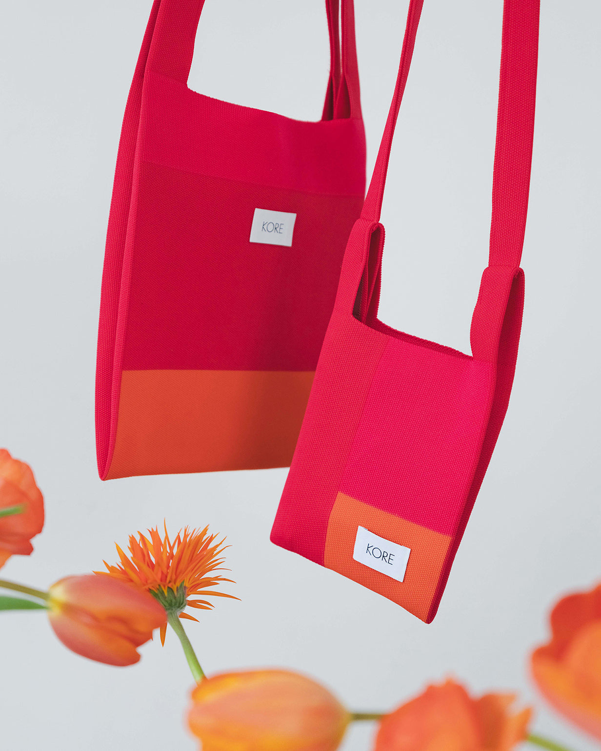 Square S in Berry Orange Block